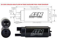 AEM 340lph High Flow In-Tank Fuel Pump (Offset Inlet)