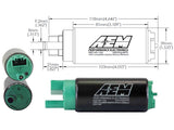 AEM 340LPH E85-Compatible High Flow In-Tank Fuel Pumps (Offset Inlet)
